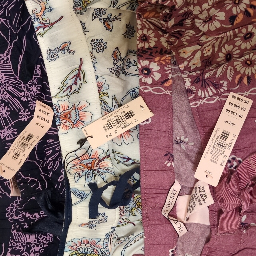 Victoria's Secret Floral Pajama Pants Set Of 3 - Picture 4 of 7